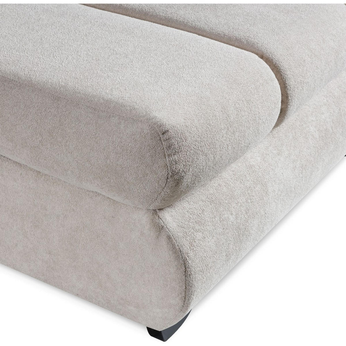 ECKSCHLAFSOFA Onel mit bewegliche Kopfstützen, Beige, Rechts - Beige/Schwarz, Textil (263/200cm) - Beautysofa