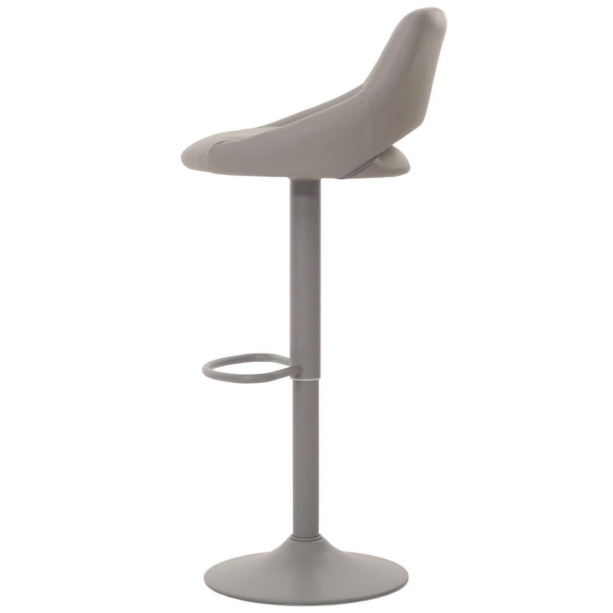 BARHOCKER 2er-Set gepolstert mit Lehne Sitzhöhe 60-82cm Fußablage drehbar Kunstleder Metall Grau - Grau, Kunststoff (47/107/44cm) - PROREGAL