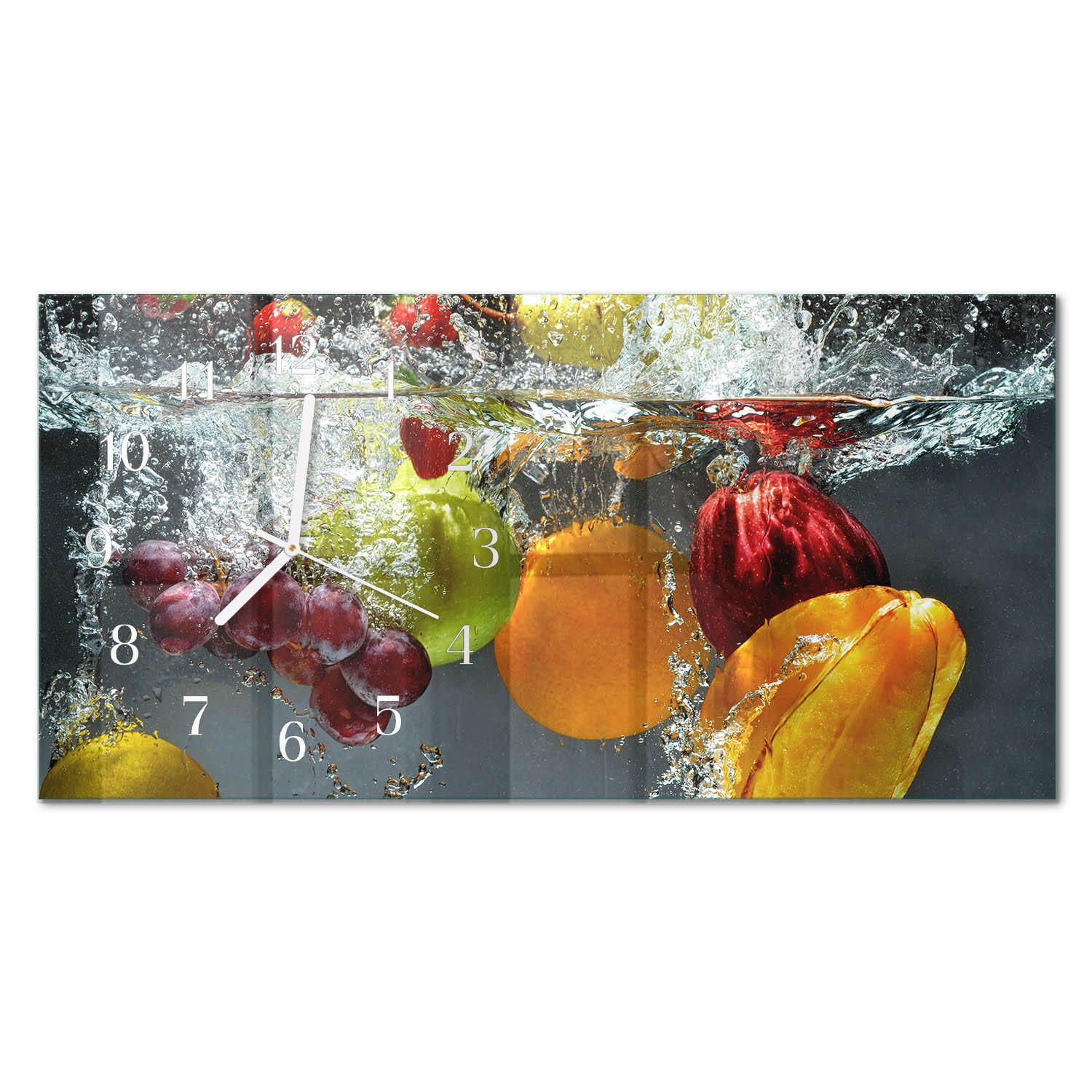 WANDUHR 60x30 cm - Mohn - Multicolor, Glas (60/30/0.4cm) - TULUP