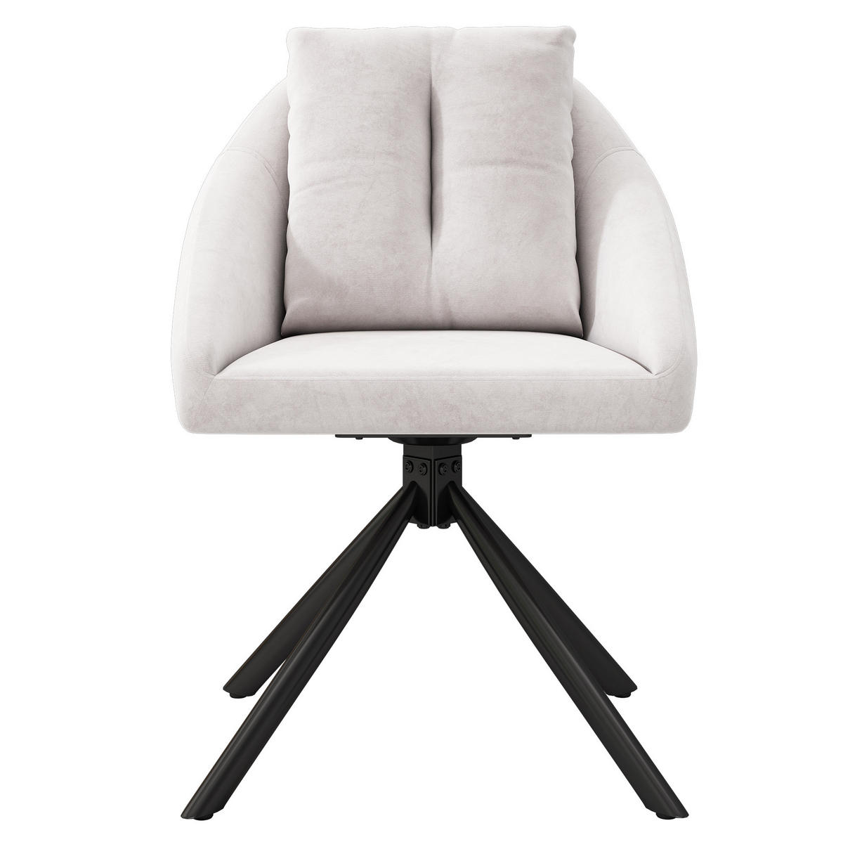 DREHSTUHL ergonomisch Samt Beige 6er-Set - Beige, Metall (54/79/65.2cm) - Meubliv