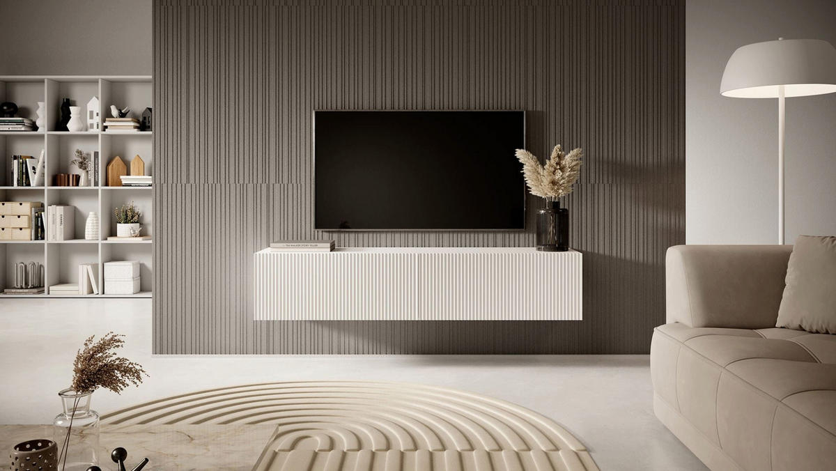 TV-HÄNGEBOARD Veldio Weiß 140 cm - Weiß, Holzwerkstoff (140/28.5/31.6cm) - Selsey