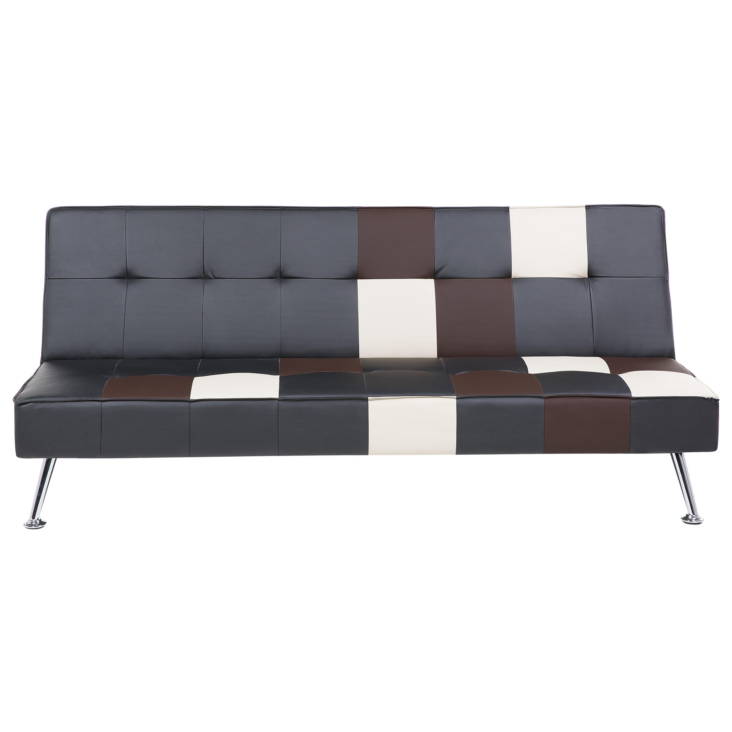 3-SITZER-SCHLAFSOFA Kunstleder Schwarz Olsker - Beige, Kunststoff/Textil (178/78/92cm) - Beliani