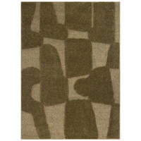 KURZFLORTEPPICH RELIEVO oliv abstrakt 3D-Struktur 80/150 cm - Olivgrün, Textil (80/150cm) - Tapiso