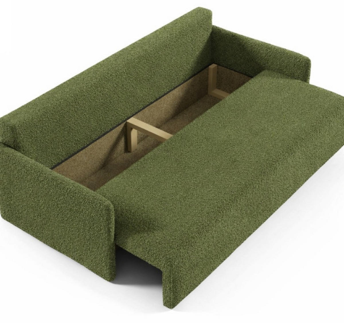 SOFA Grün SISI Mit Schlaffunktion Boucle - Grün, Textil (207/90/87cm) - Sepro Meble
