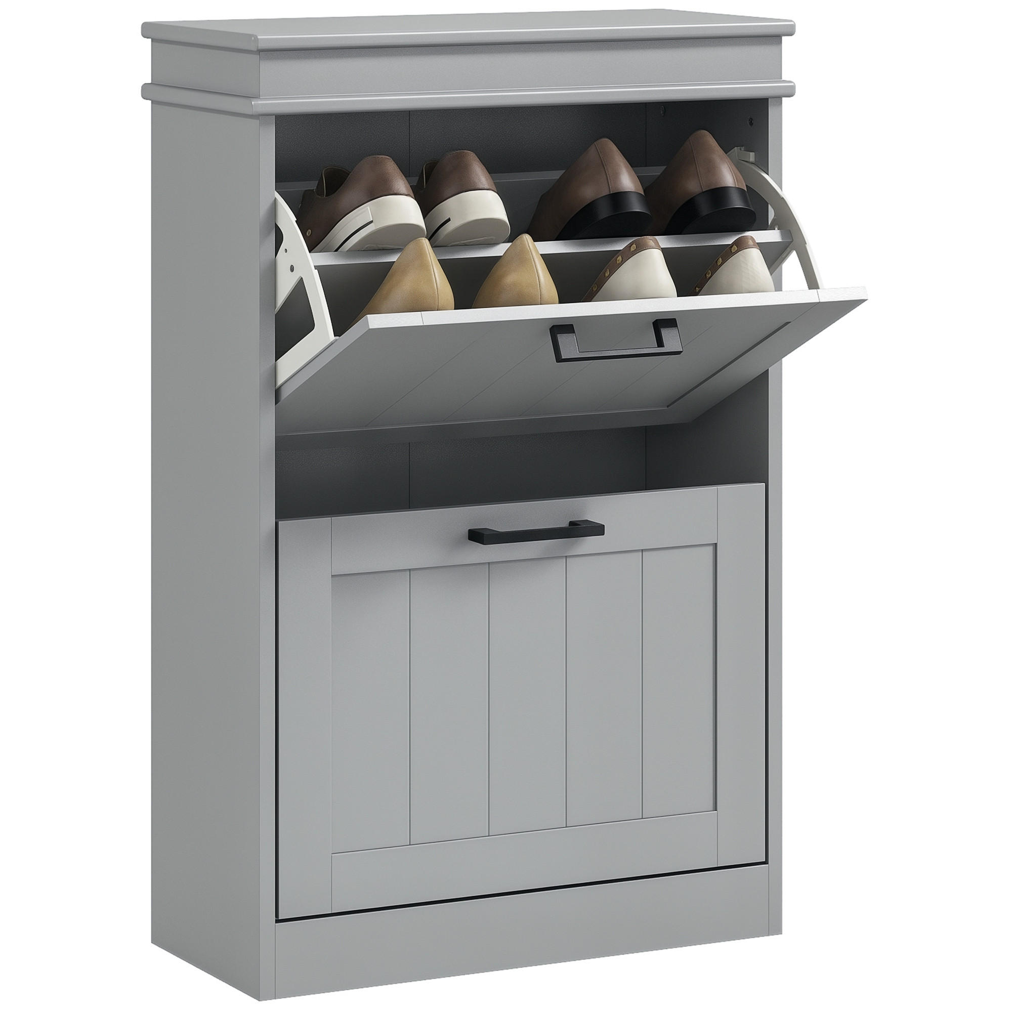 ComfortXL Schuhschrank Grau 54x82.5x24 cm