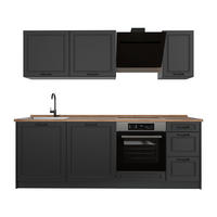 KUCHYNKA R-Line, Antracitový vidiecky dom/antracitová, 220 cm Goldkraft tammi työtaso - antracitová, kompozitné drevo (220/81.6/60cm) - Vicco