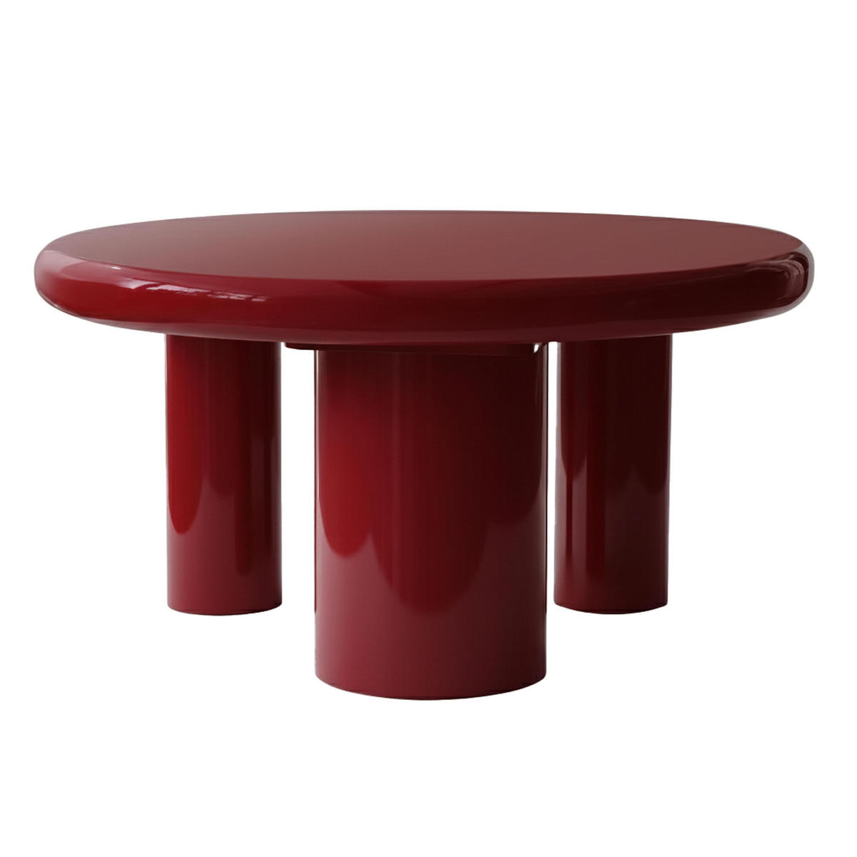 COUCHTISCH, Bordeauxrot - Rot, Holzwerkstoff (70/70/35.5cm) - Oviala