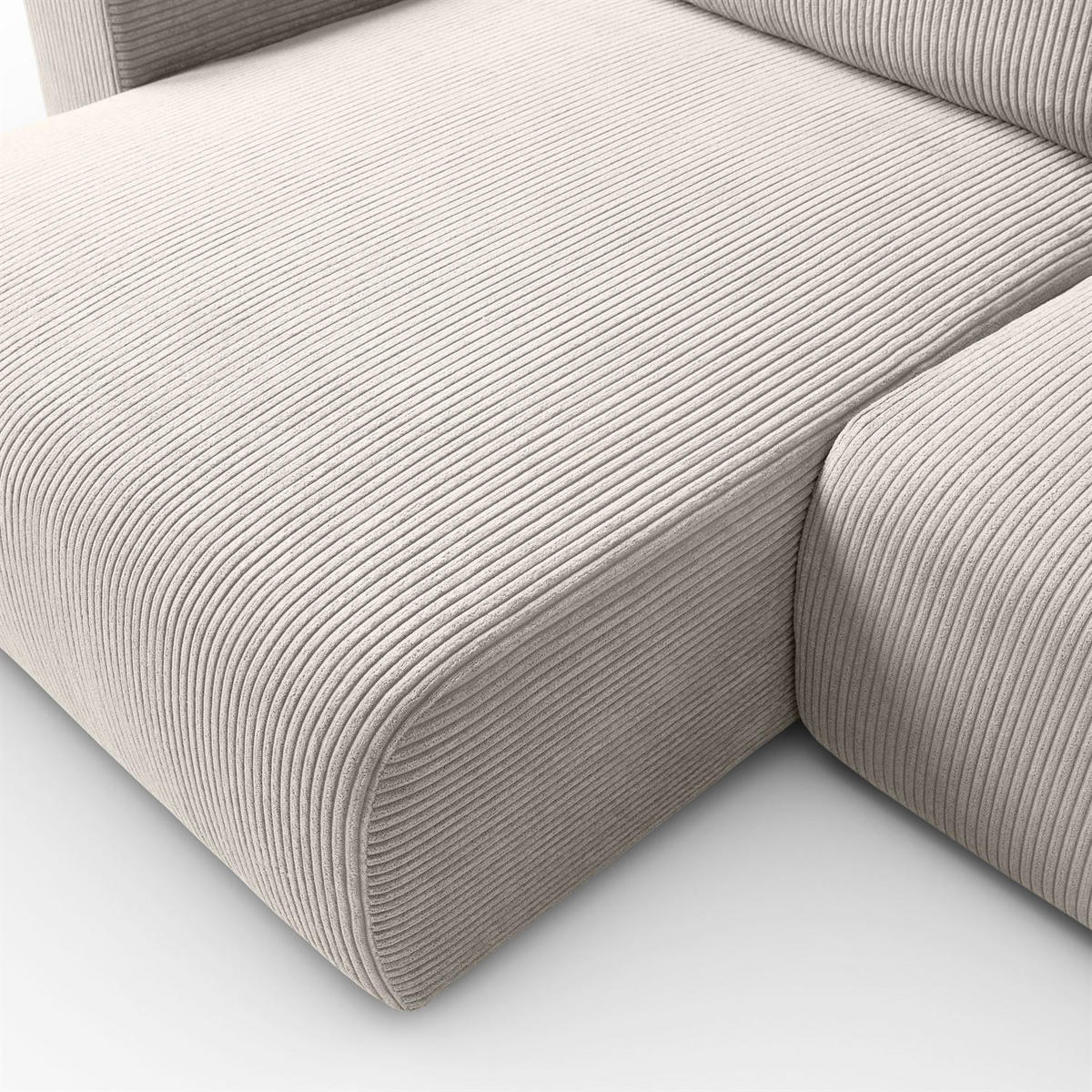 ECKSOFA OPERA L-Form mit Schlaffunktion und Bettkasten, Poso 100 - Ecru, Textil (247/143cm) - Lookway