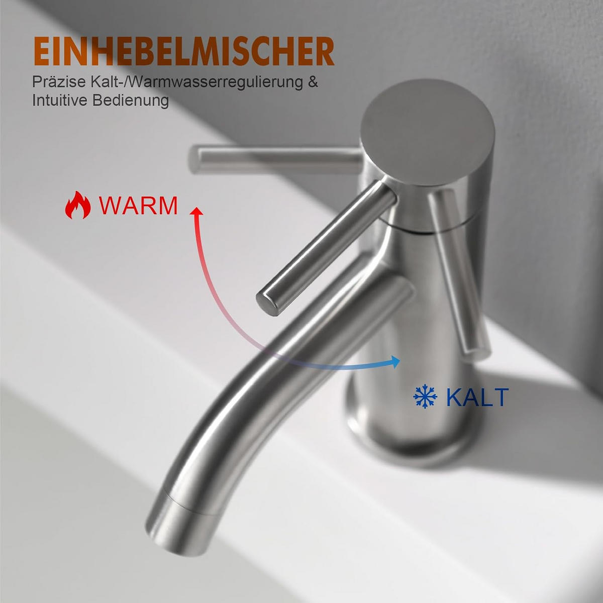 BADEZIMMERARMATUR, 146 x 175 mm，silber - Silberfarben, Metall (24/5.5/17.5cm) - Vallsero