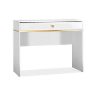 SCHMINKTISCH ISORIA mit Schublade, Glas Weiß - Weiß, Holz/Metall (40/100/79cm) - KONSIMO®