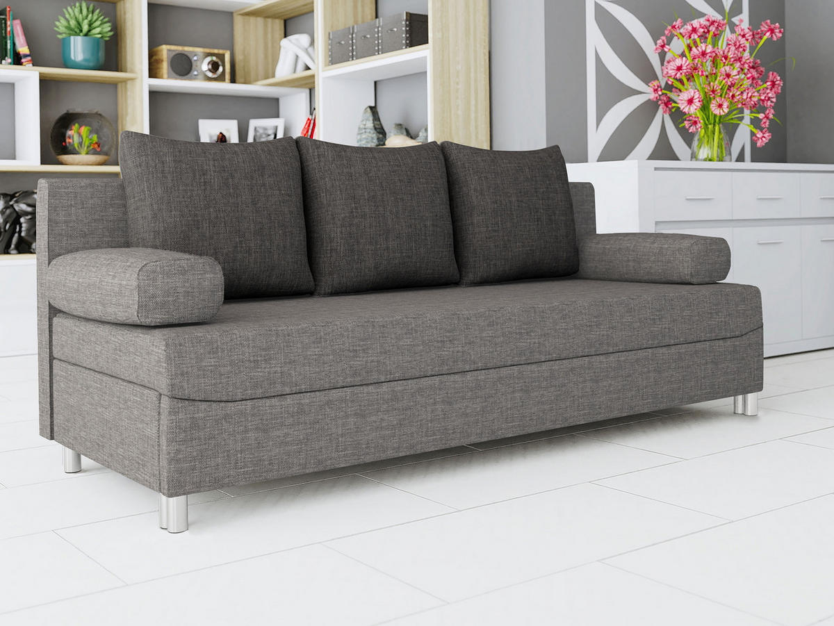 SCHLAFSOFA Dover - Chromfarben/Grau, Holz/Kunststoff (192/86/80cm) - MIRJAN24