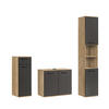 BADMÖBEL-SET 3-teilig Der Steuermann - Anthrazit, Holzwerkstoff (136/180/34cm) - Mokebo