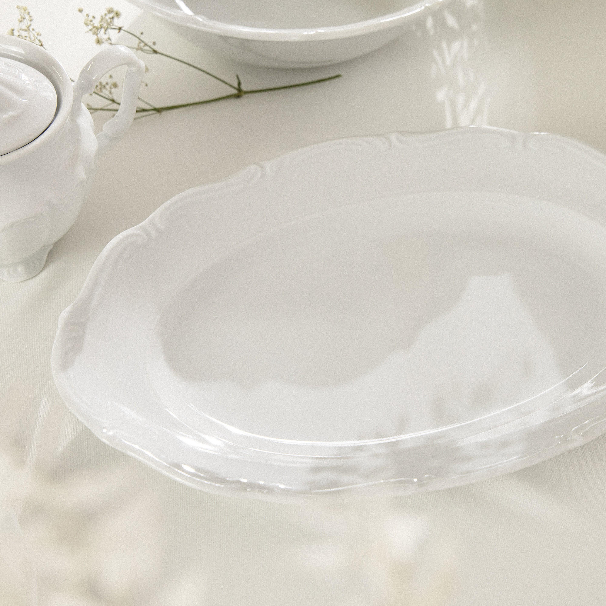 SERVIERPLATTE Chodziez MARIA TERESA - Weiß, Keramik (22/3/22cm) - KONSIMO®