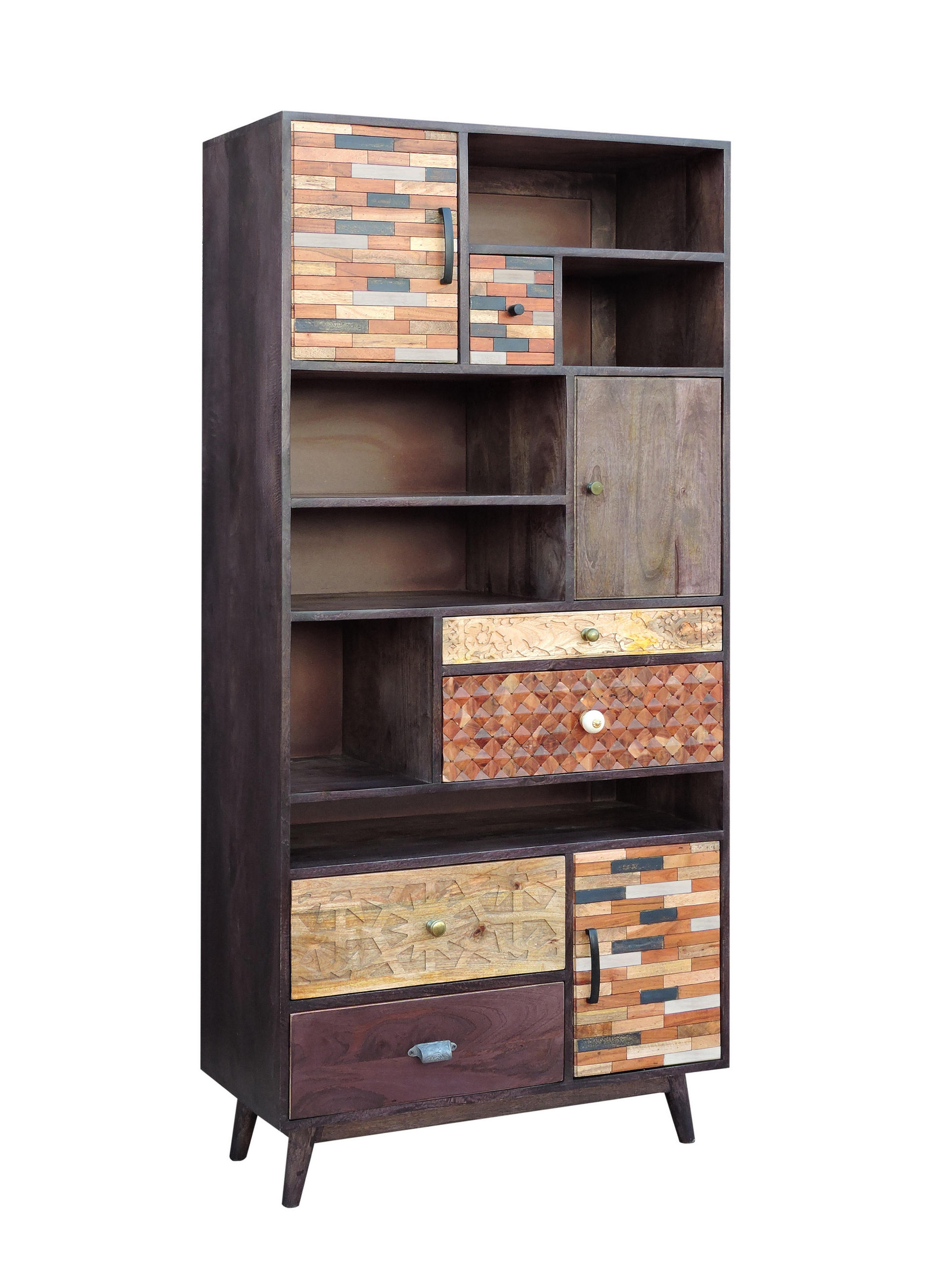 WOHNZIMMERREGAL Arvid Holz Mehrfarbig 183x80x40cm - Multicolor, Holz (80/183/40cm) - DELUKE