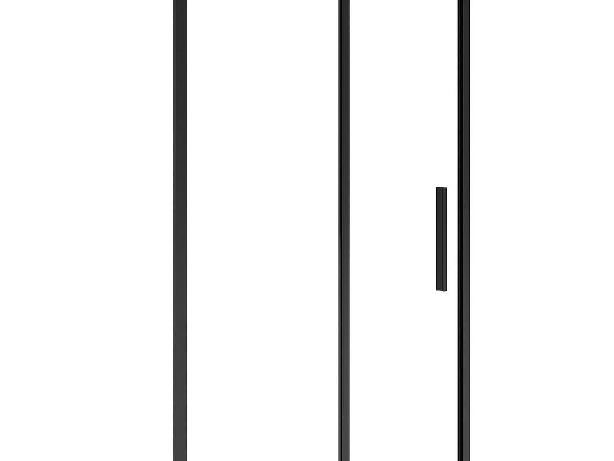 DUSCHTÜR Schiebetür - Schwarz matt - Industrial Style - 140 x 195 cm - TORONI - Schwarz, Metall (140/195cm) - Vente-Unique