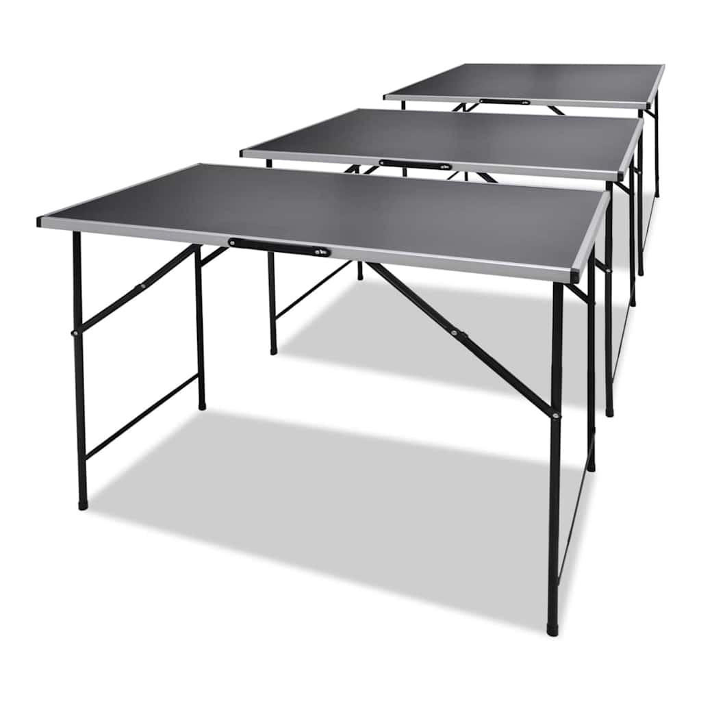 vidaXL Tapeziertische Schwarz 60x82x100 cm