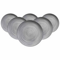 DESSERTTELLER Sendai Wirbel grau ø 21 cm 6er Set - Grau, Keramik (21cm) - Ritzenhoff Breker