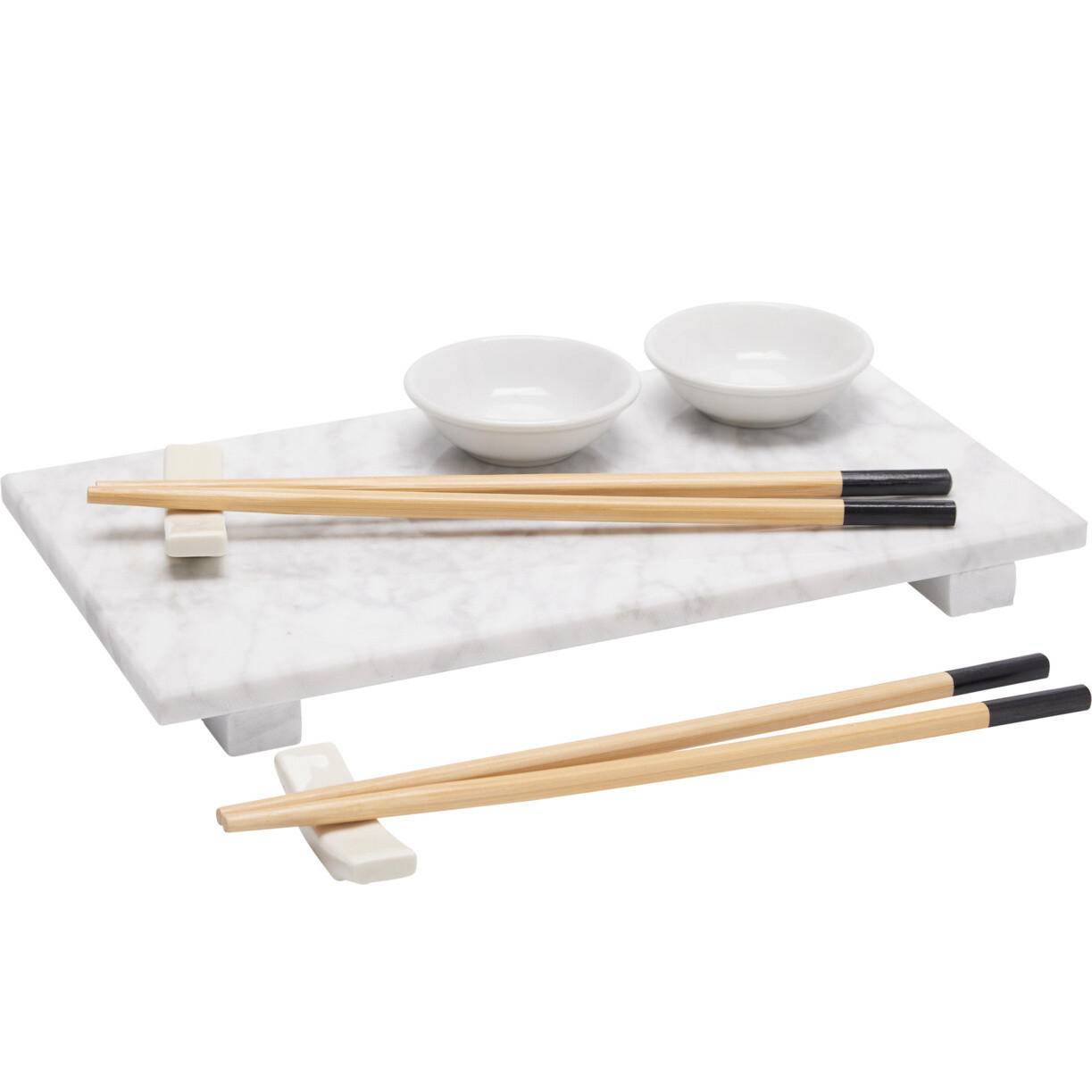 SUSHI-SERVIERSET für 2 Personen Oria Weiß 27/15/2 cm - Weiß, Stein (15/2/27cm) - Excellent Houseware