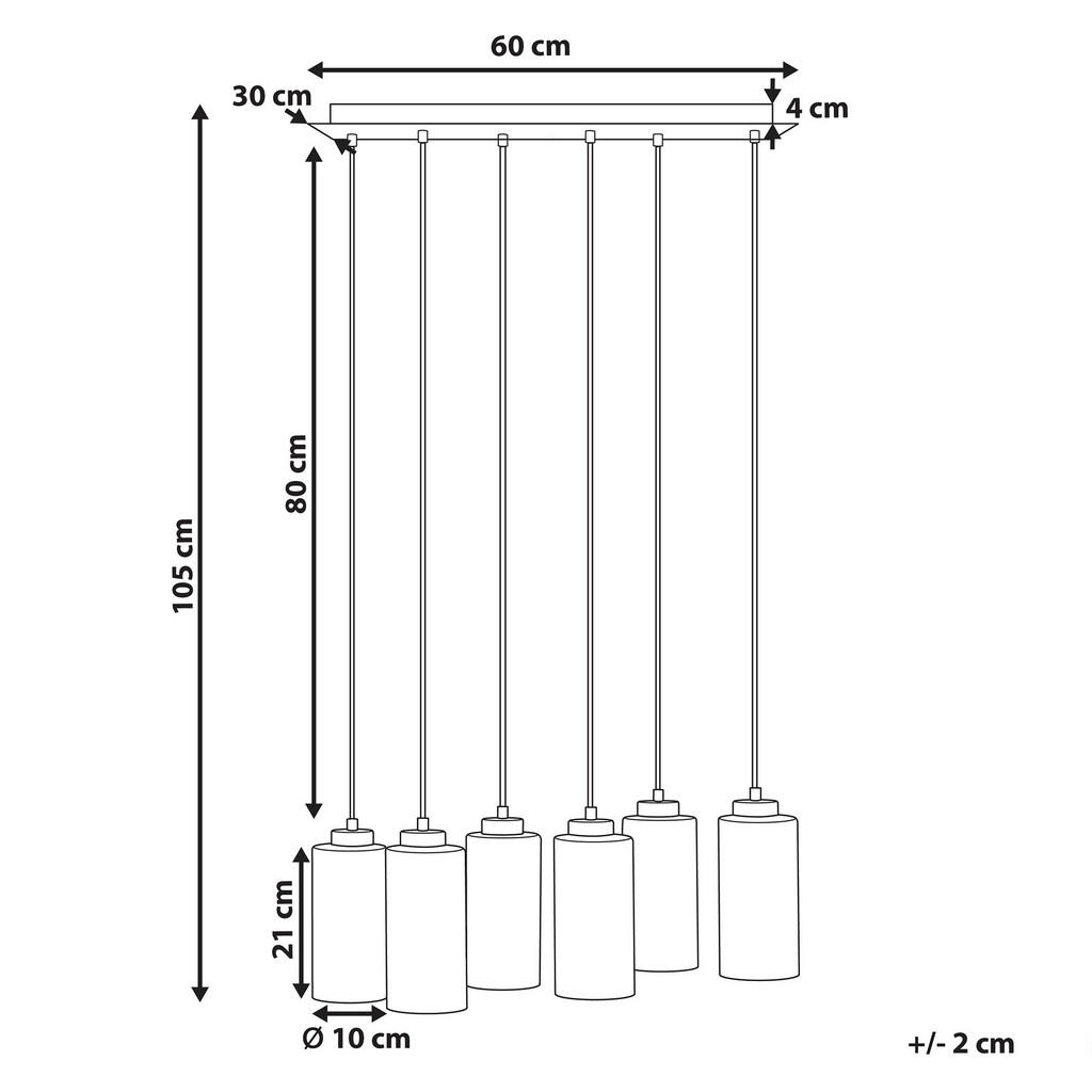Thumbnail - Beliani Wandleuchte, Grau, Glas, 60x105x30 cm, Lampen & Leuchten, Innenbeleuchtung, Hängelampen, Pendelleuchten