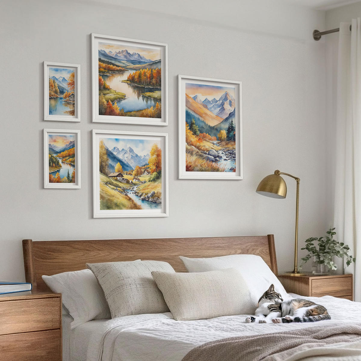 WANDBILDER 5er-Set - 50x50 cm & 20x30 cm & 40x60 cm Weißer Rahmen - Ansichten der Zitronenarchitektur von Positano - Weiß, Kunststoff (40/60cm) - ArtPrintCave