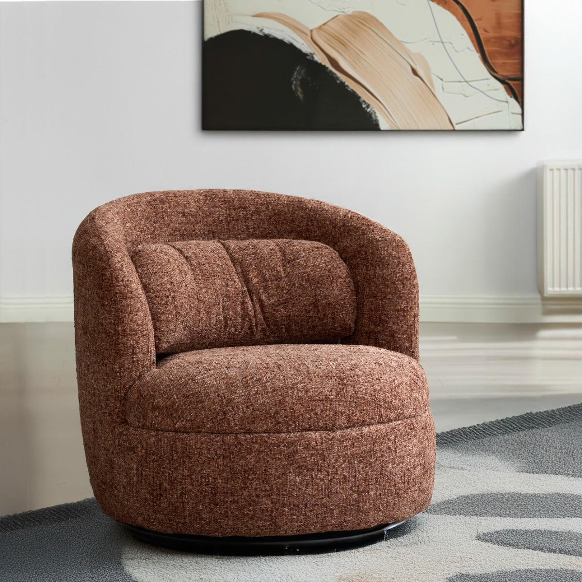 SESSEL Britt Rot 85/84/76 cm - Dunkelrot, Textil (84/76/85cm) - Livingfurn