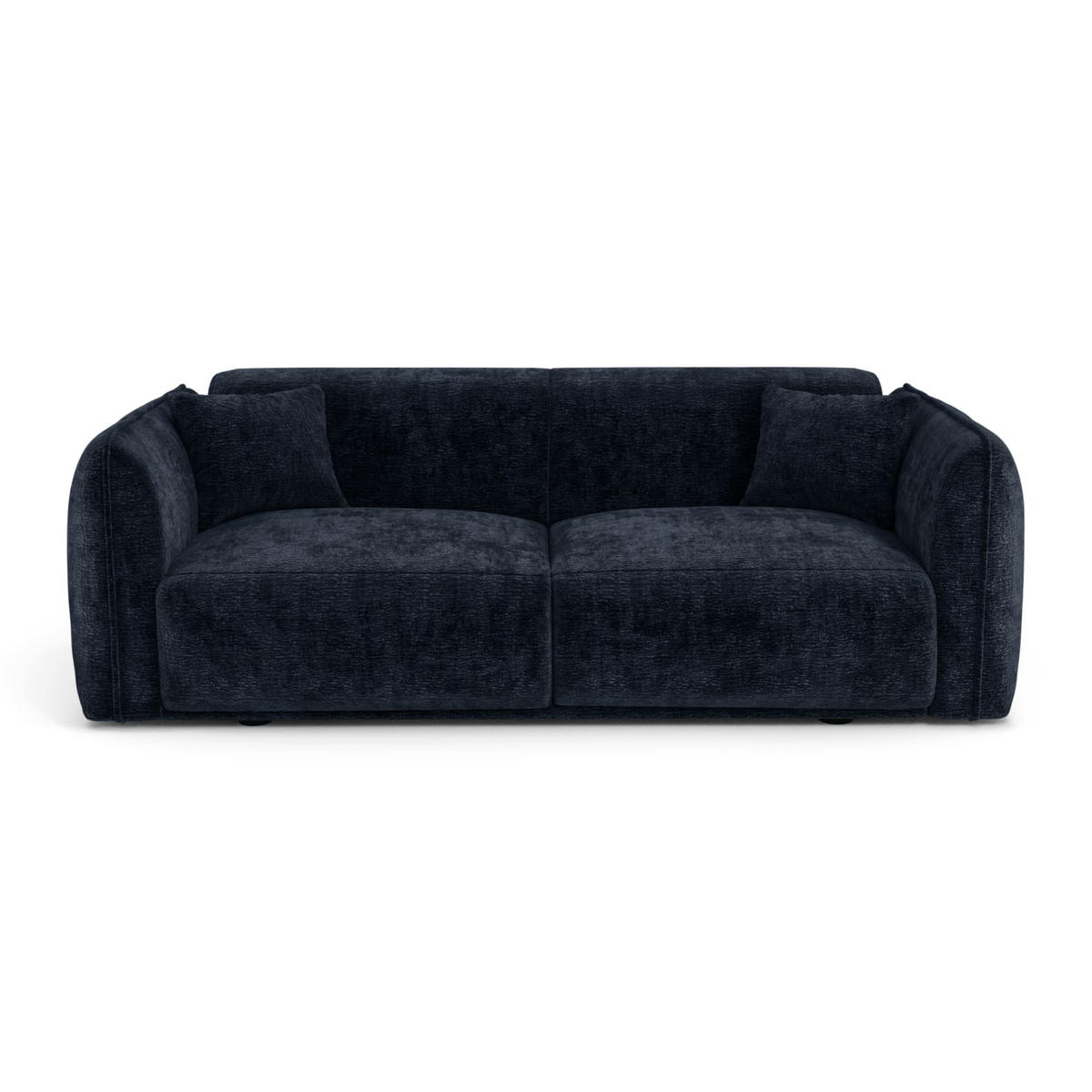 SOFA LUSH Gemusterter Samt Mitternachtsblau 205cm - Blau/Dunkelblau, Textil (205/72.5/90cm) - Premium Interiors