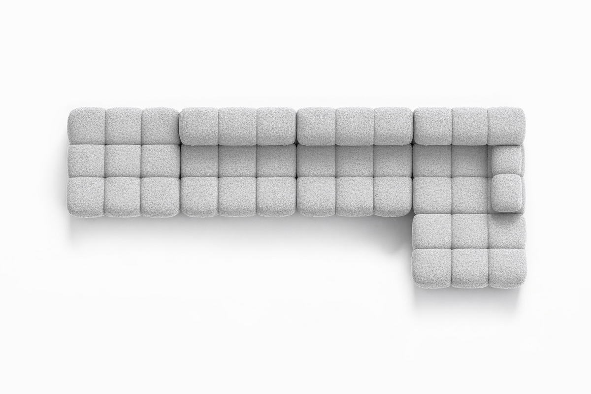 ECKSOFA L-Form XL, Stoff Bouclé Abriamo, Hellgrau, Rechts, Selia L XL - Hellgrau, Holz (380/160cm) - Kaiser Möbel