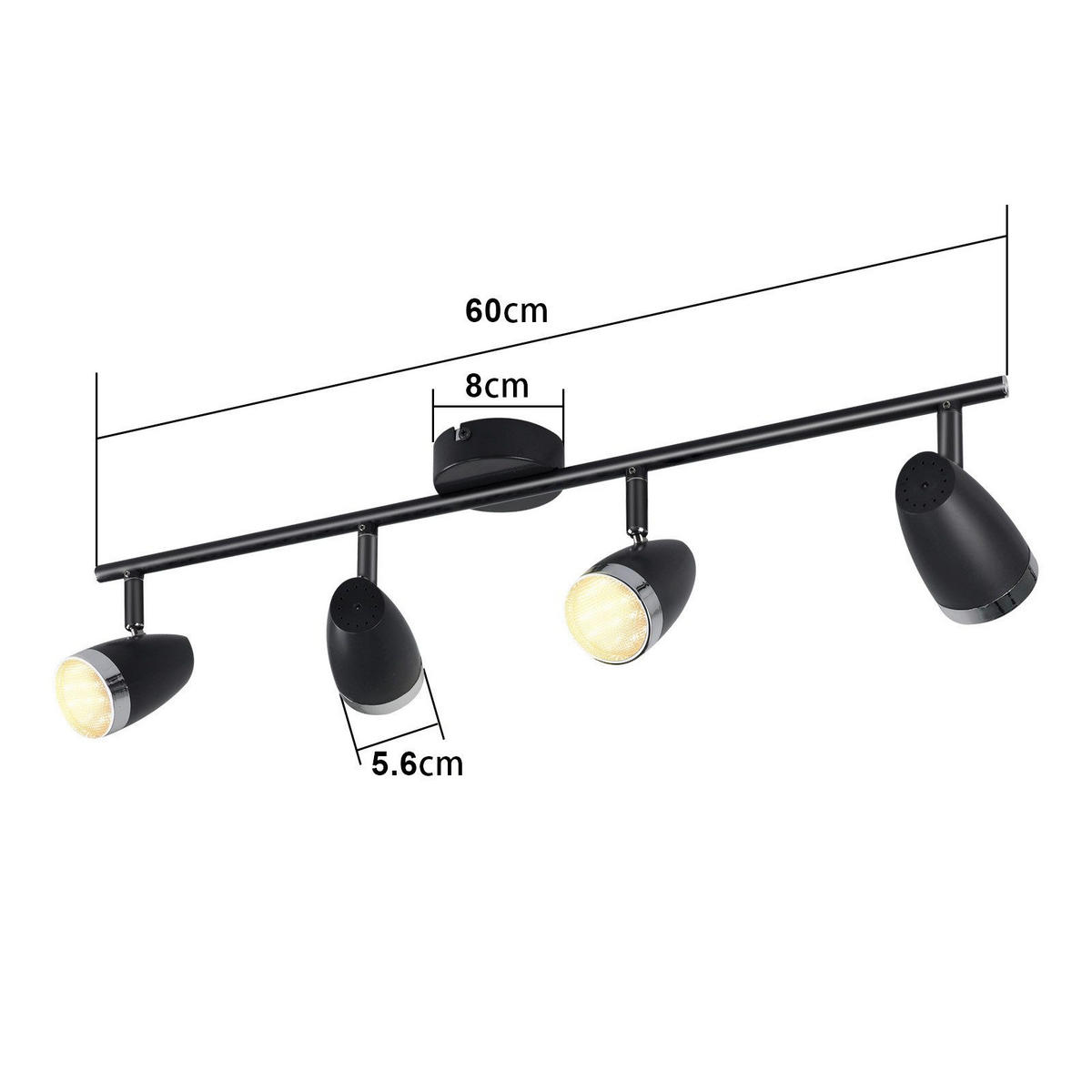 LED-DECKENLEUCHTE Leggitt 60/15.5/80cm - Dunkelgrau, Metall (60/15.5/80cm) - Nettlife