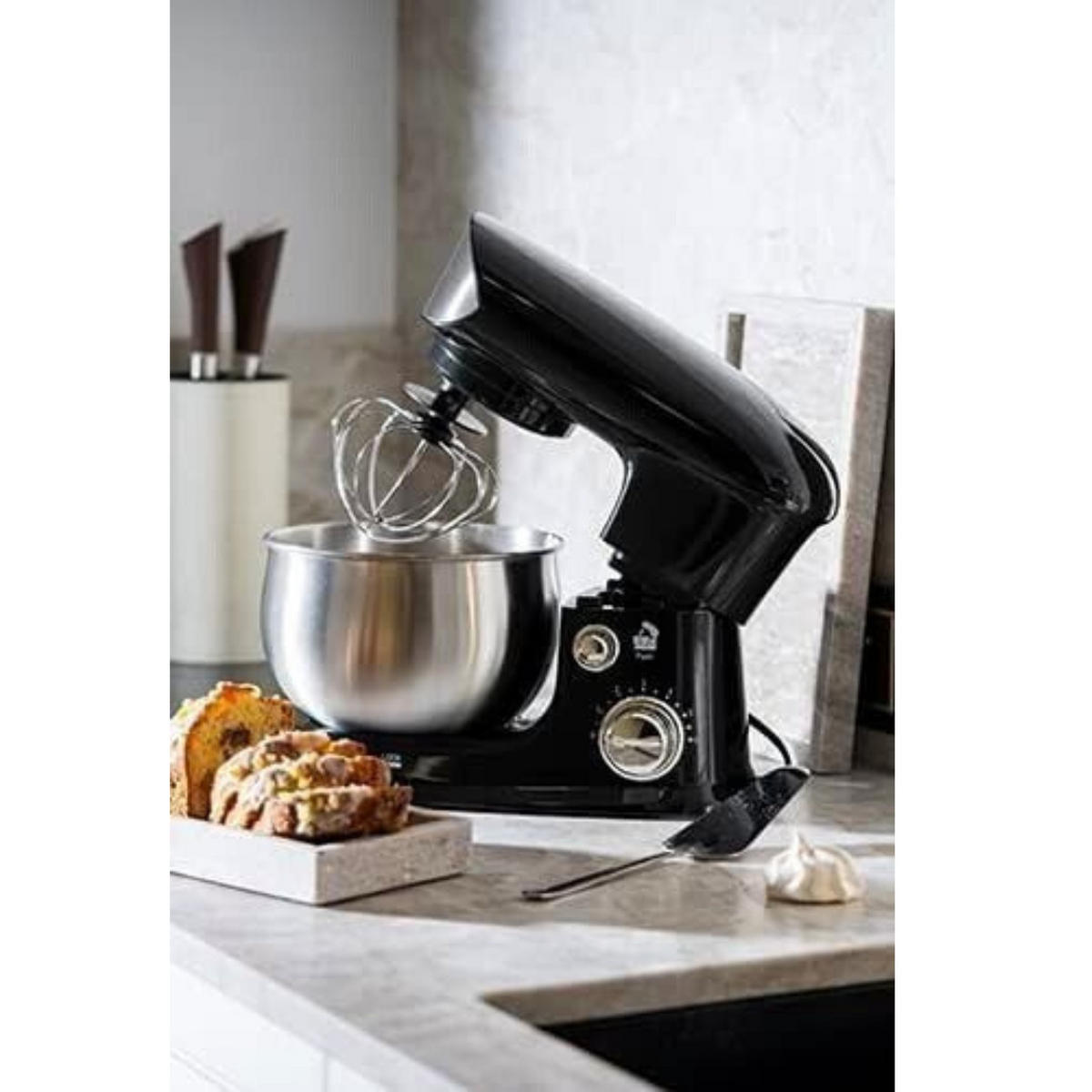 KÜCHENMASCHINE AD4226b 3L Schwarz Edelstahl - Silberfarben/Schwarz, Kunststoff/Metall (32/28/22cm) - Adler