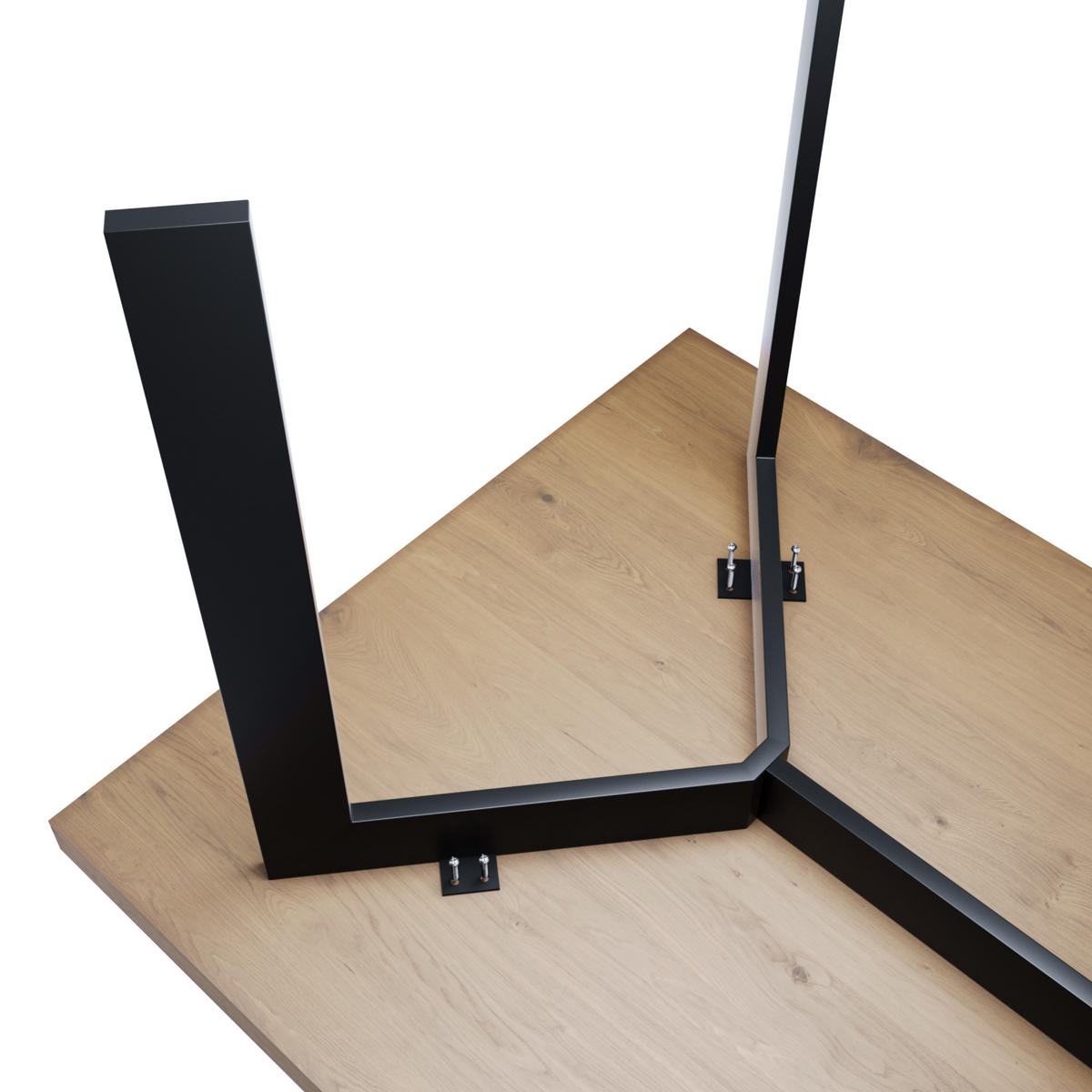 TISCHBEINE Barax Metall Schwarz 190/70/72 cm - Schwarz, Metall (70/72/190cm) - Metalo Pro