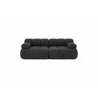 COUCH, 2-Sitzer Modular, Bouclé-Stoff Abriamo, Graphit, Selia - Graphitfarben, Holz (190/70/95cm) - Kaiser Möbel