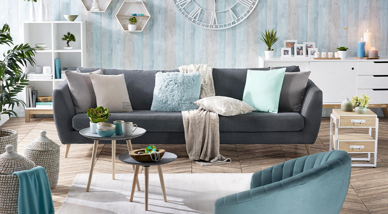 Bigsofa Grau im skandinavischen Stil