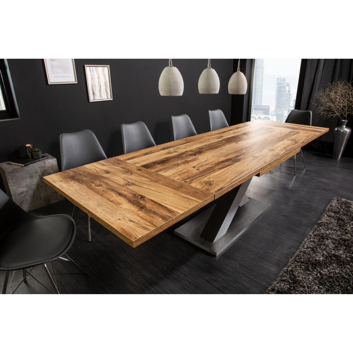 ESSTISCH MONTREAL Plankeneiche Natur 180/280 cm - Braun, Holz (90/180/76cm) - riess-ambiente