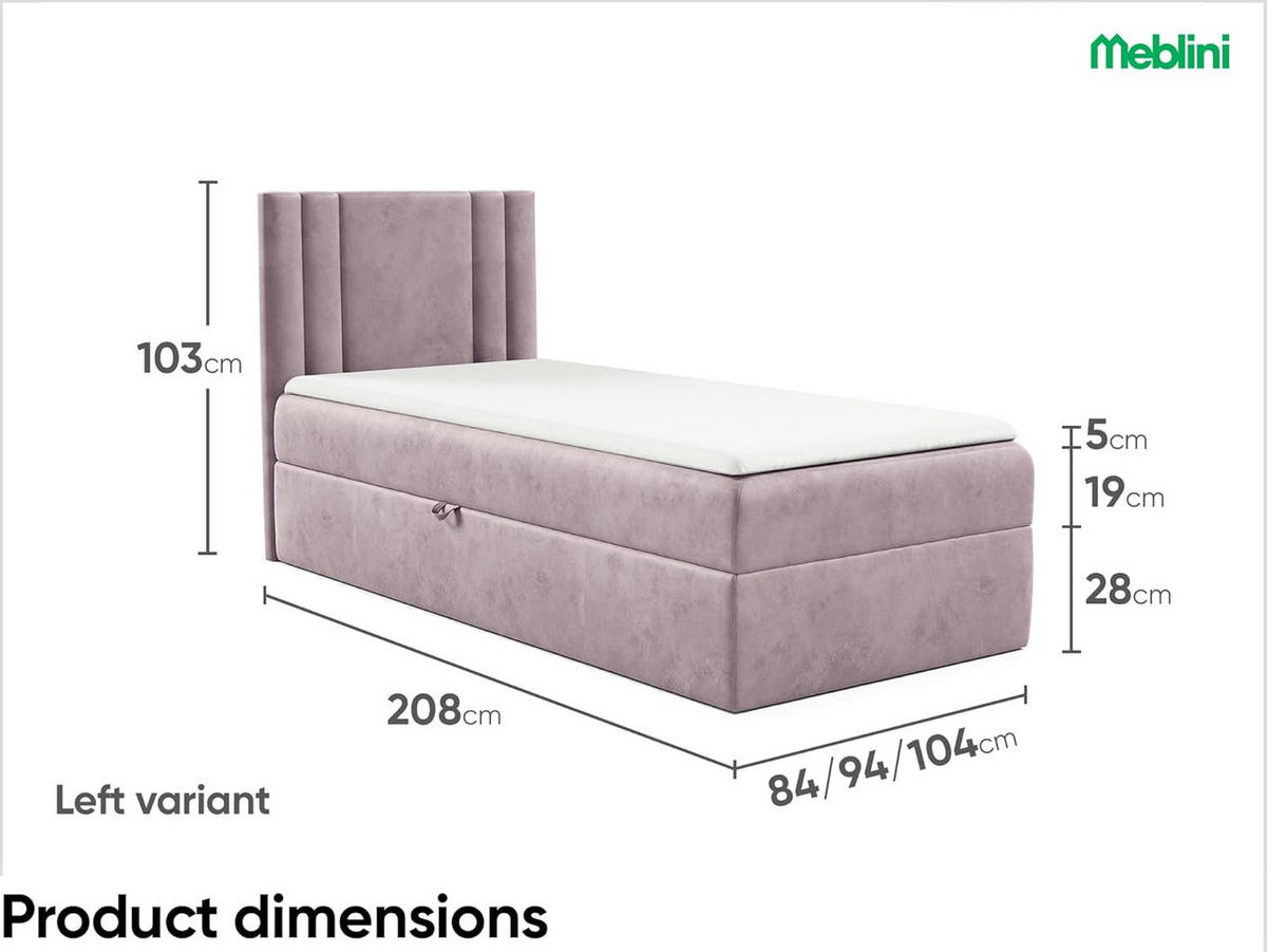 KINDERBETT CARDI - Lila, Holzwerkstoff (84/208cm) - Meblini