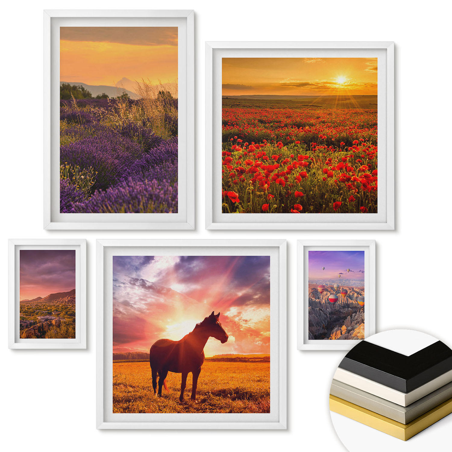 ArtPrintCave Wandbilder Weiß 40x60 cm