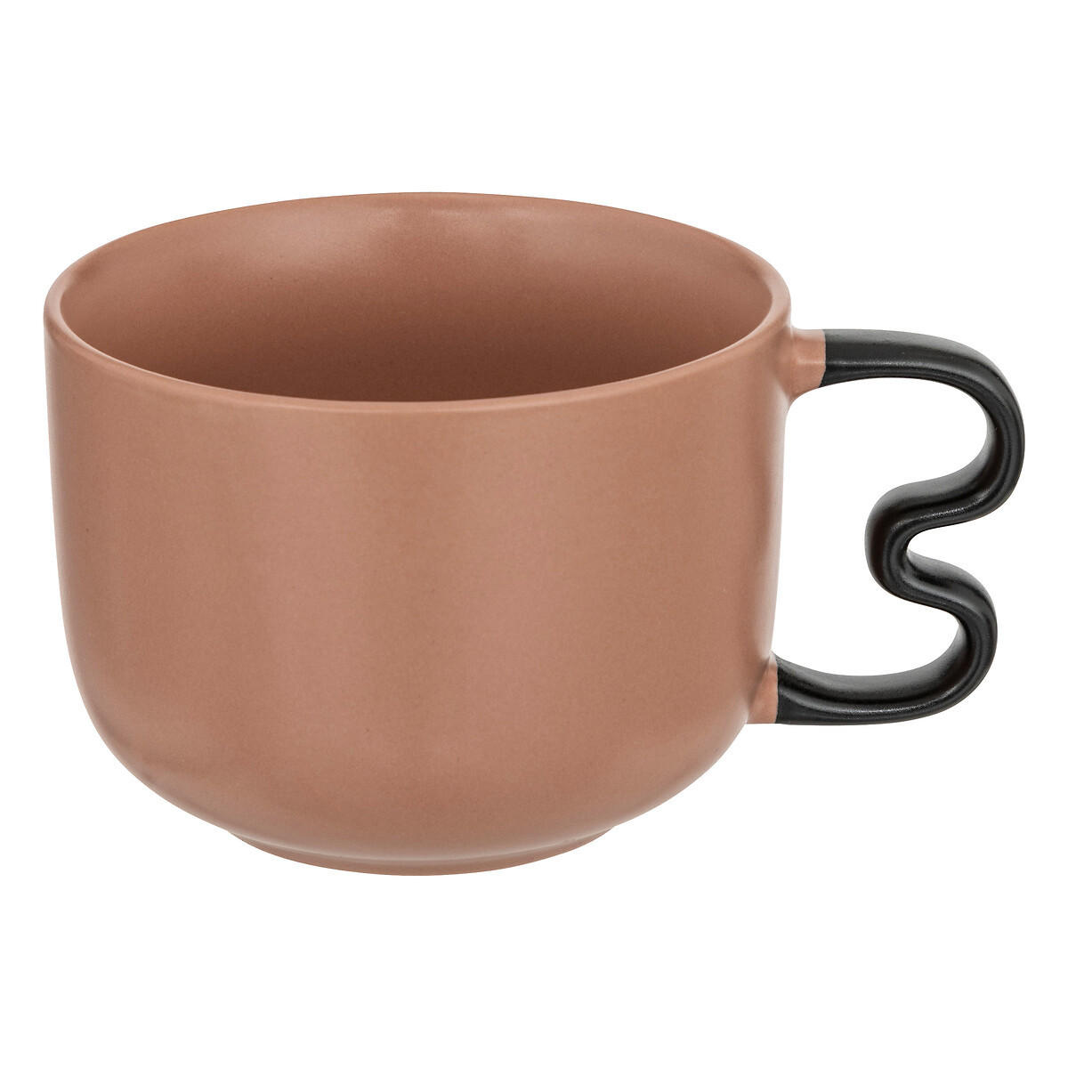 BECHER mit großem Griff Wavy Bliss Terrakotta 580 ml 14,4/11,6/8,5 cm - Rosa, Keramik (0.58L) - Secret de Gourmet