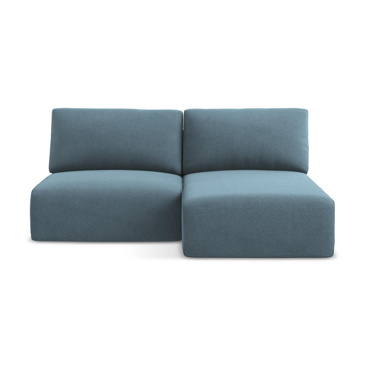 ECKSOFA mit Schlaffunktion rechts Strukturstoff Stoff Blau - Blau/Schwarz, Kunststoff/Textil (210/149cm) - LaMiaSofa