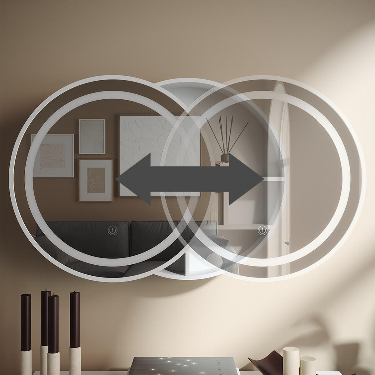 KOUPELNOVÁ ZRCADLOVÁ SKŘÍŇKA Silva Bílá 50 x 50 cm s 5 úložnými prostory - bílá, sklo (50/50/13cm) - Vicco