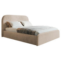 BETT 140x200 cm Wendra Slim mit Lattenrost, Bettkasten, Samt, Beige - Beige, Holz/Textil (140/200cm) - Emporius
