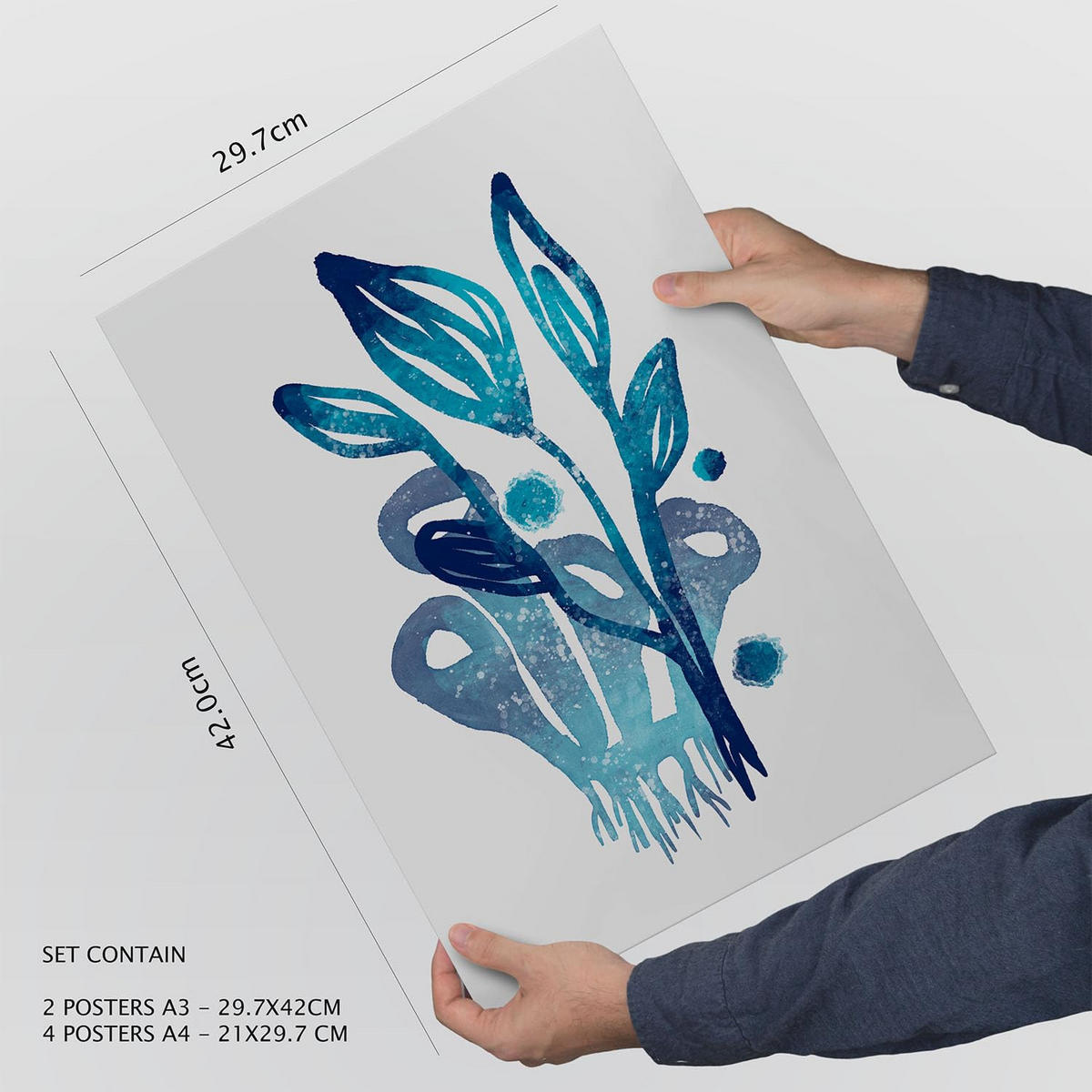 POSTER Set Mit 6 Immer Noch Natur In Blume Zusammenfassung A3 & A4 Rahmenlos - Klar, Papier (29/3cm) - Nacnic