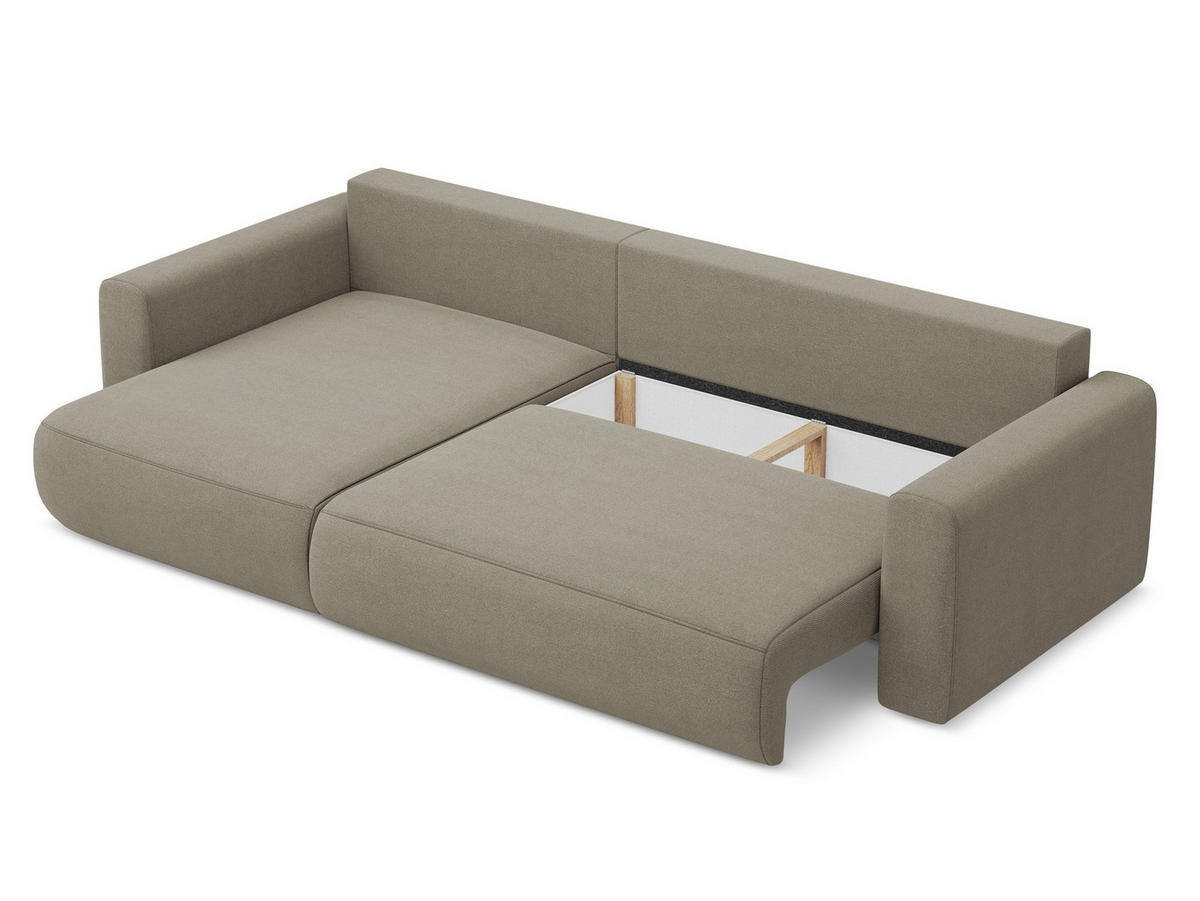 ECKSOFA mit Schlaffunktion Samt Stoff Schwarz - Schwarz, Kunststoff/Textil (149/278cm) - Makamii