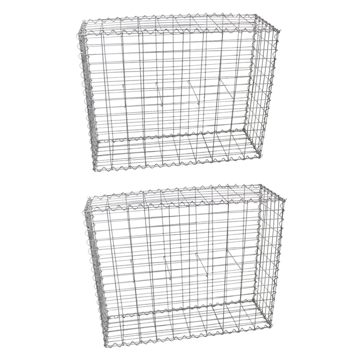 GABIONENKÖRBE 100 x 95 x 30cm / 2 Körbe - Alufarben, Metall (100/1cm) - Monstershop