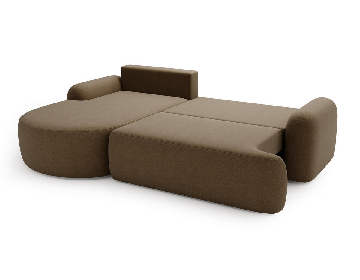 ECKSOFA DION BRAUN L - Links - Braun, Textil (261/177cm) - Luxkor24