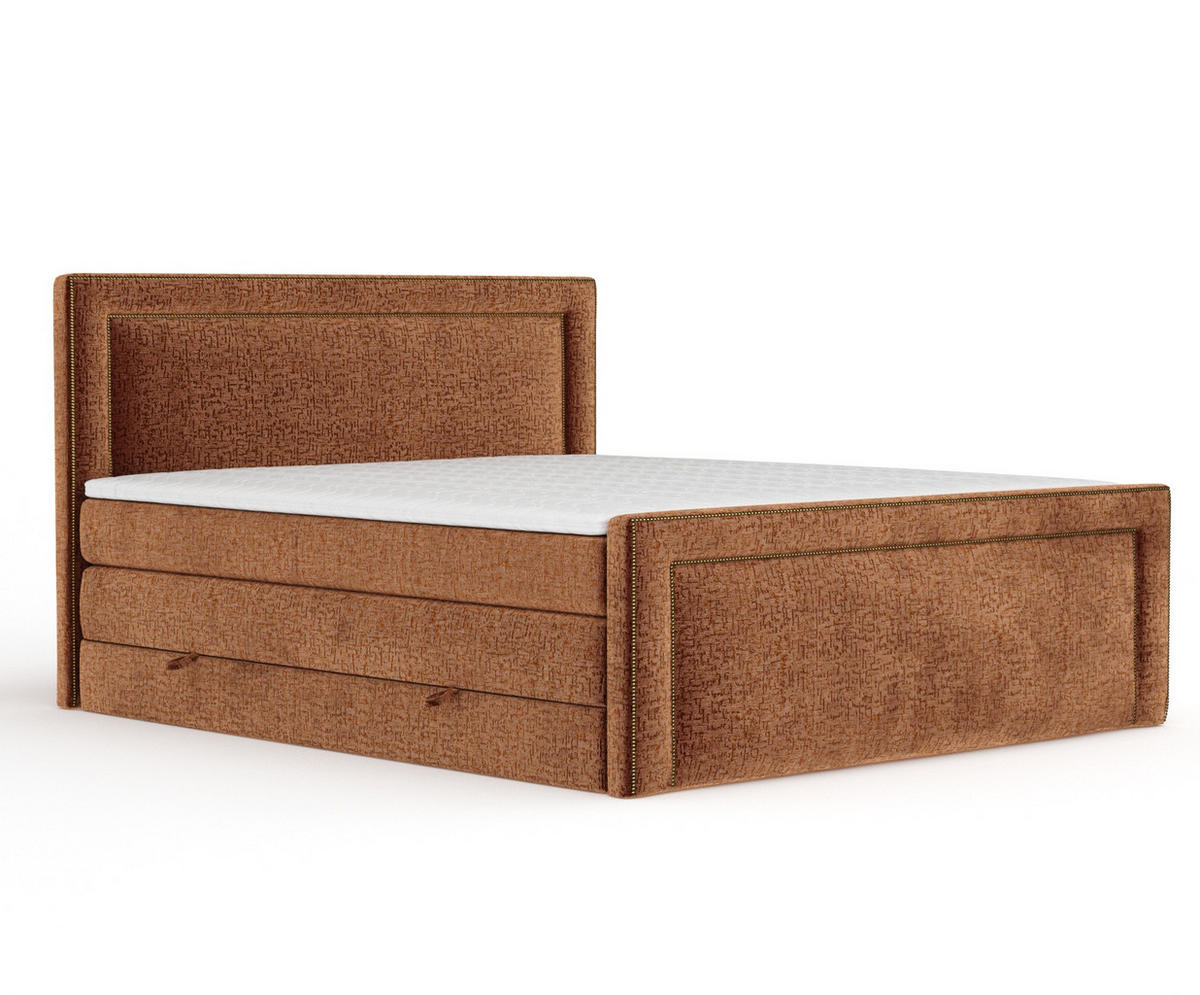 BOXSPRINGBETT Luxora Kupferfarbe 200/200 cm - Schwarz/Kupferfarben, Holz/Holzwerkstoff (200/200cm) - Maison de Reve