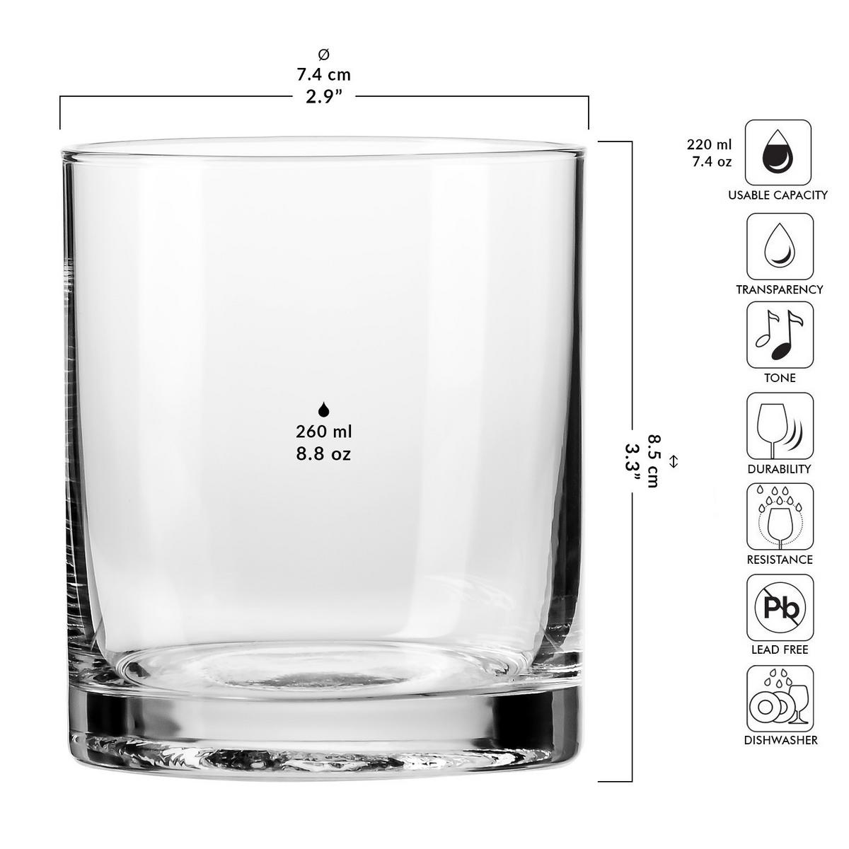 WASSERGLÄSER XNO, 6er-Set, 260 ml - Transparent, Glas (0.26L) - Krosno Glass