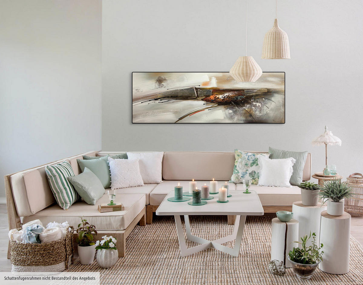 ÖLGEMÄLDE 150/50 cm - Weiß, Holz/Textil (150/50cm) - KUNSTLOFT