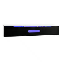TV-SCHRANK hängend Schwarz-Weiß mit LED-Beleuchtung, TV-Lowboard - Weiß, Holz (180/35/30cm) - PARAFTA HOME