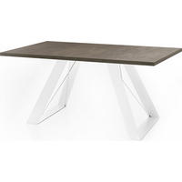 ESSTISCH Colter Weiß rechteckig ausziehbar, Dunkelgrauer Chicago Beton 160-260/90/76 cm - Dunkelgrau/Weiß, Holzwerkstoff/Metall (90/260/76cm) - WFL GROUP