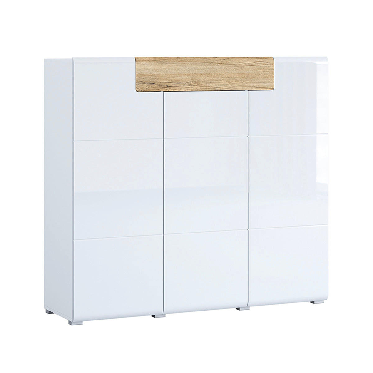 SIDEBOARD Jules Weiß und Holz - Weiß, Holzwerkstoff (147/131/39cm) - Petits-meubles