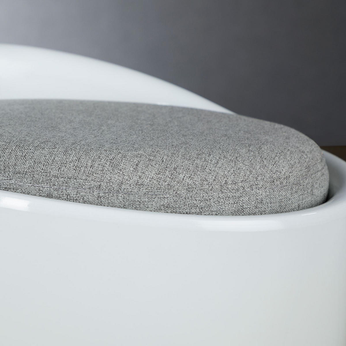 SITZHOCKER DANIEL - Weiß/Grau, Textil (35/50/35cm) - IDIMEX